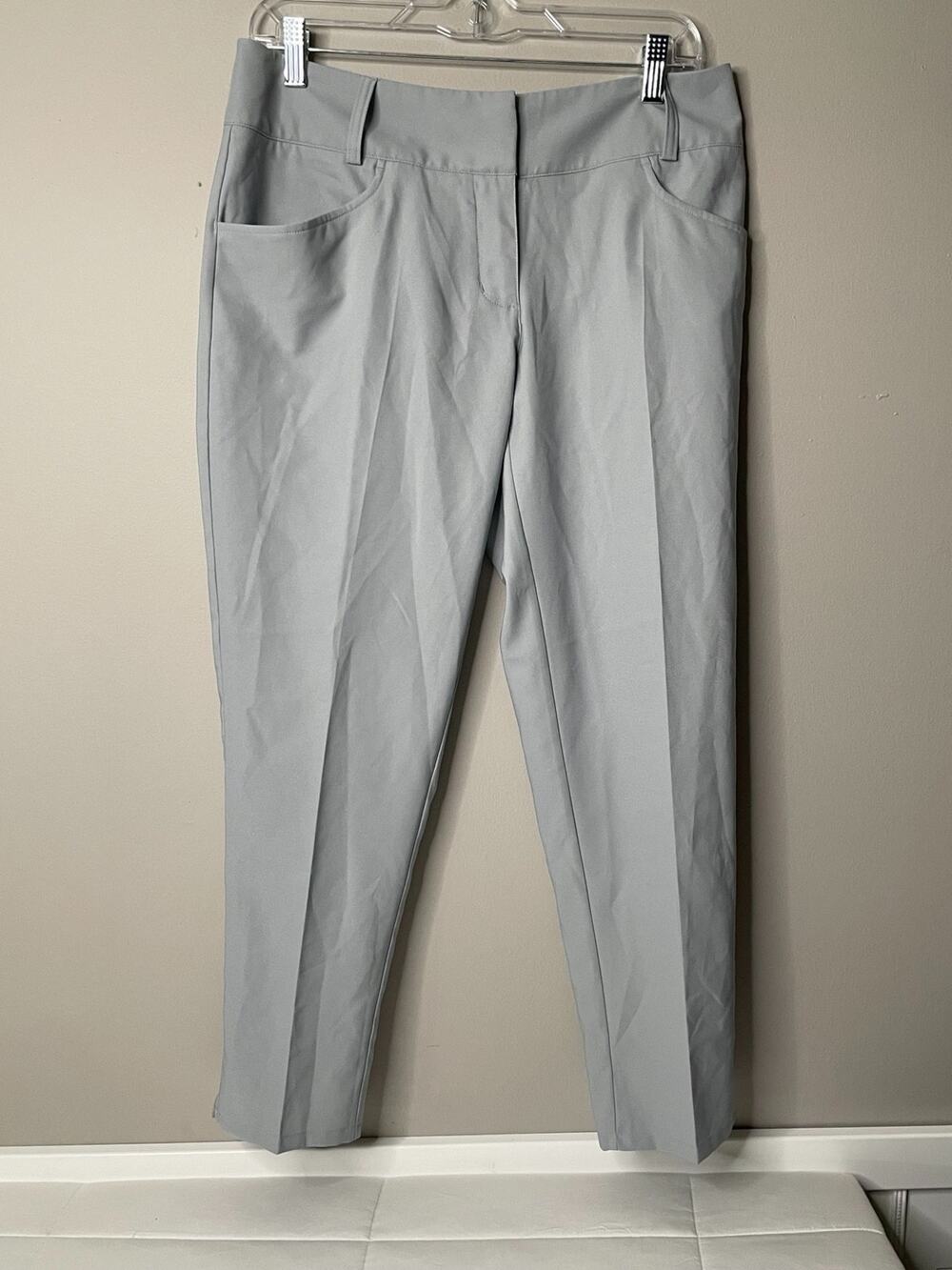 Adidas Womens Golf Pants Size 6 Gray ClimaCool Performance Stretch Ankle 30x27